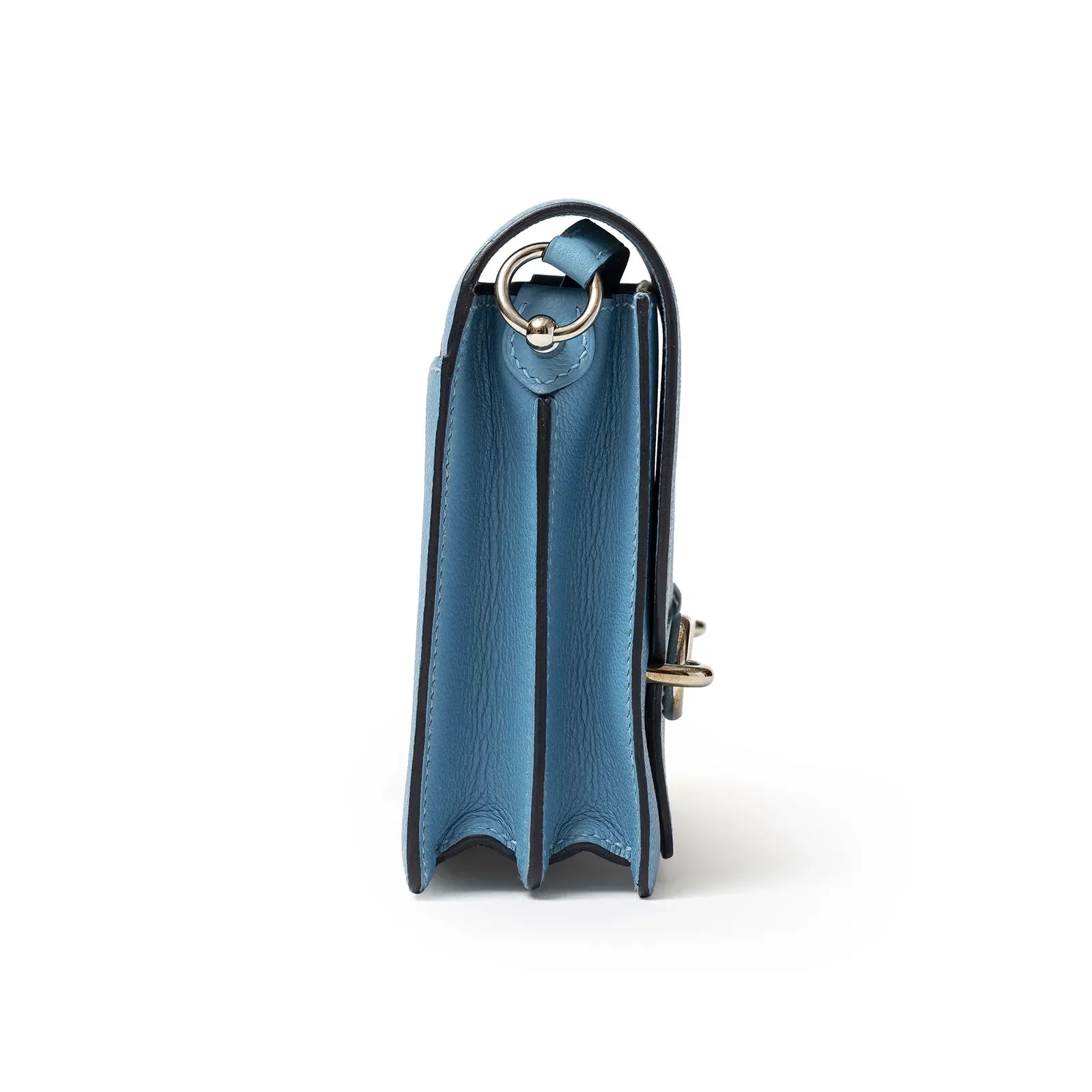 Hermès Sac Mini Roulis Blue Evercolor Palladium Hardware