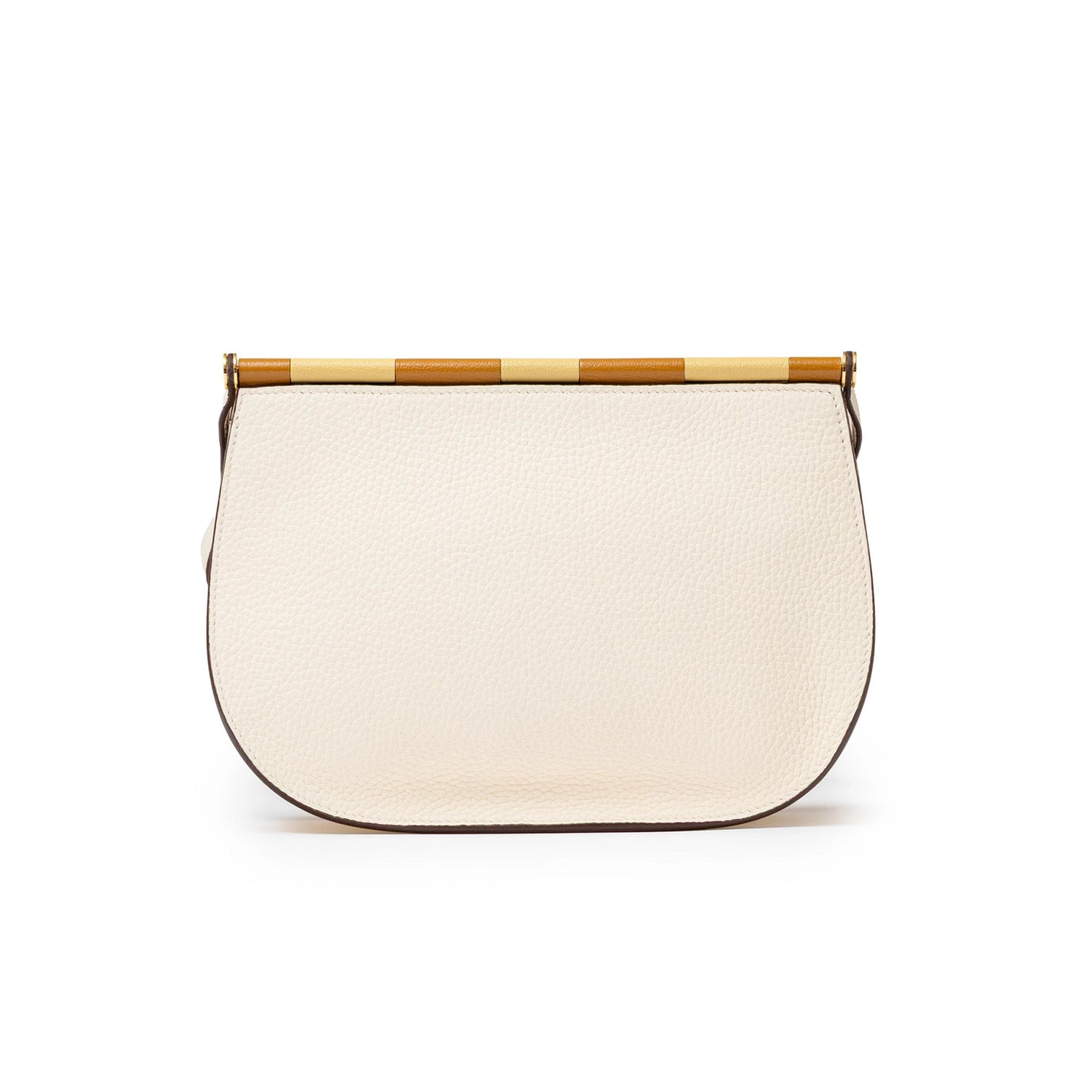 Hermès Sac Saut 25 Bag Clemence/Chevre Mysore Nata/Caramel/Etoupe Gold Hardware - Back