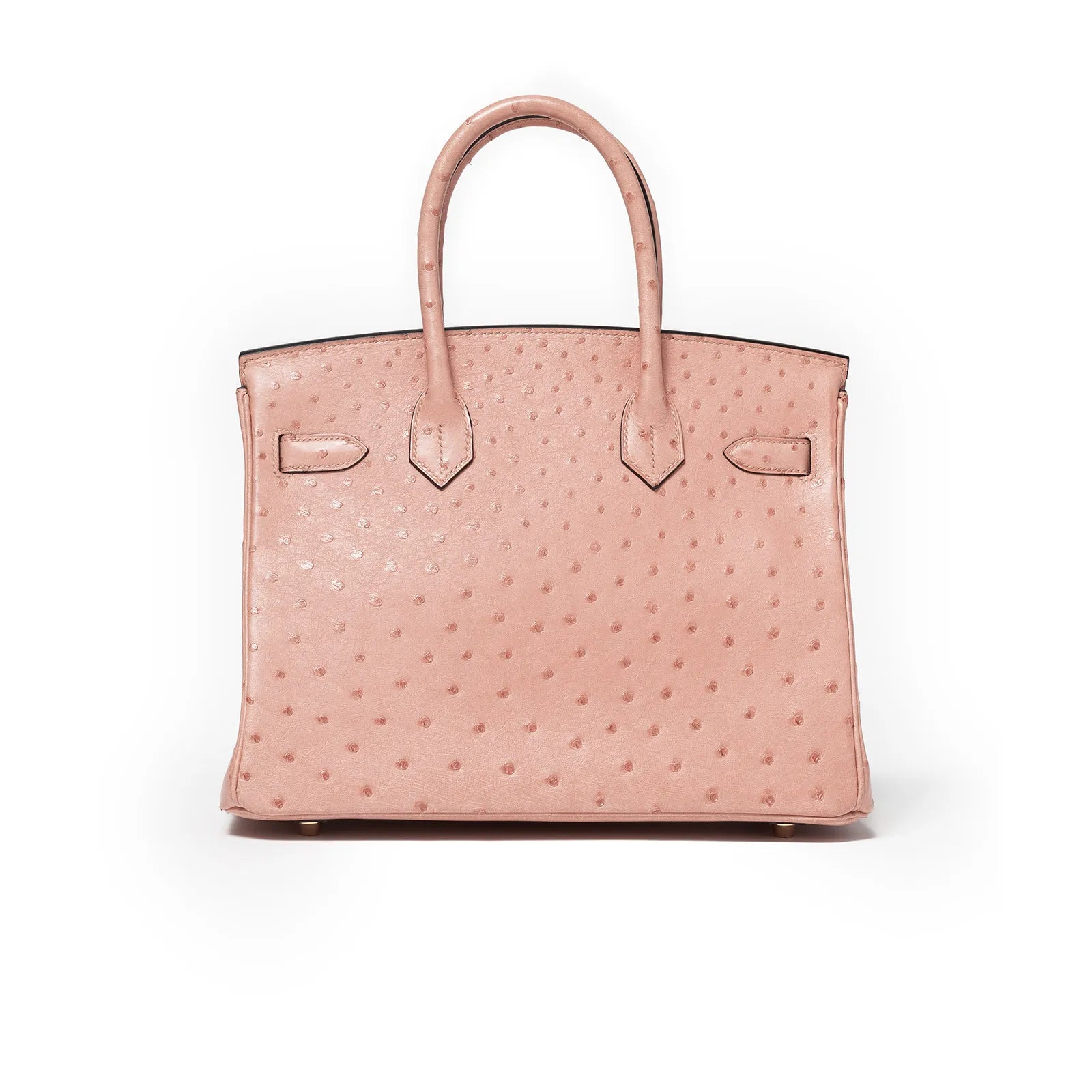 Hermès Horseshoe Birkin 30 Terre Cuite/Gris Ostrich Brushed Gold Hardware