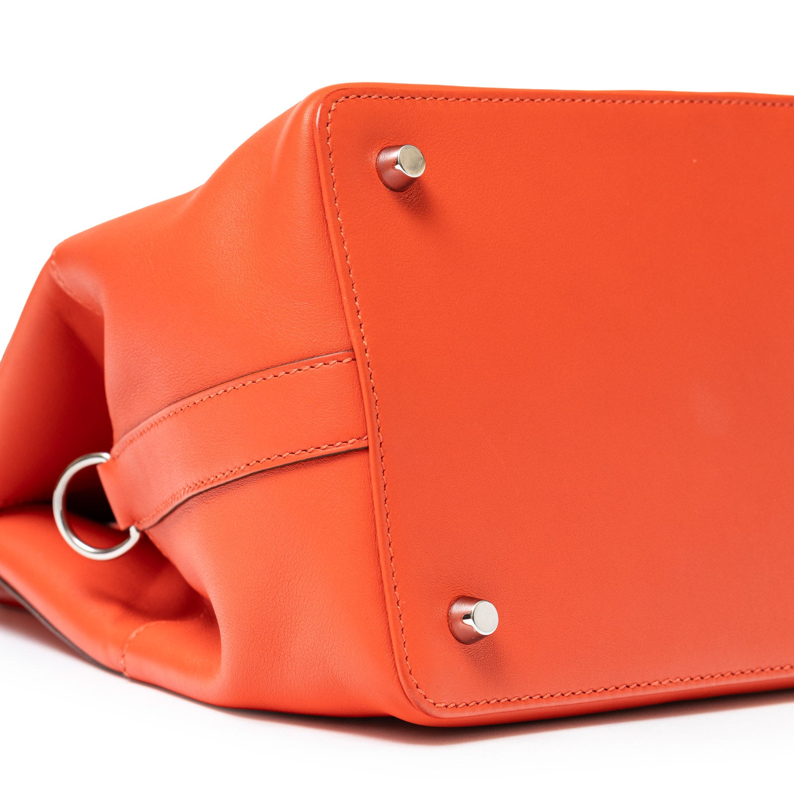 Hermès Tool Box 20 Rouge Swift Palladium Hardware - Bottom Left