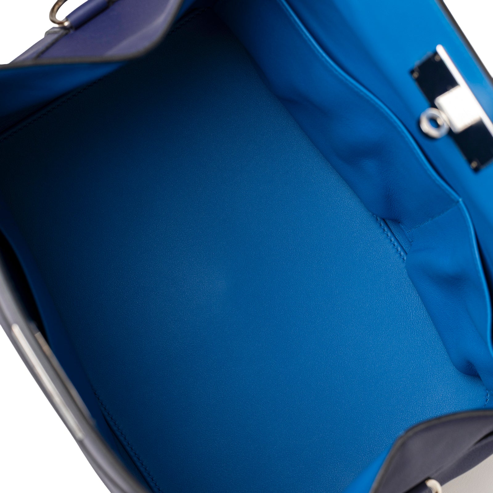 Hermès Tool Box 26 Blue Encre Blue Zellige Swift Palladium Hardware blue interior 