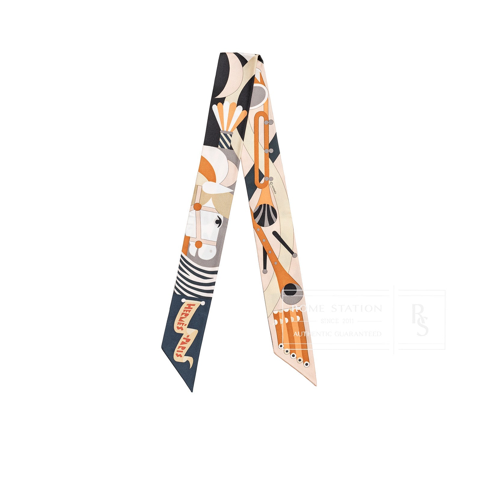 Hermès Twilly Parade En Fanfare AJ/Noir/Caramel/Gris