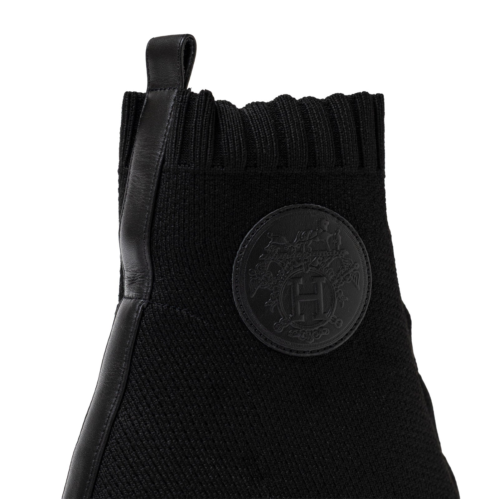Hermès Volver 60 Ankle Boots Black Knit/Calf 36.5 - Close Up