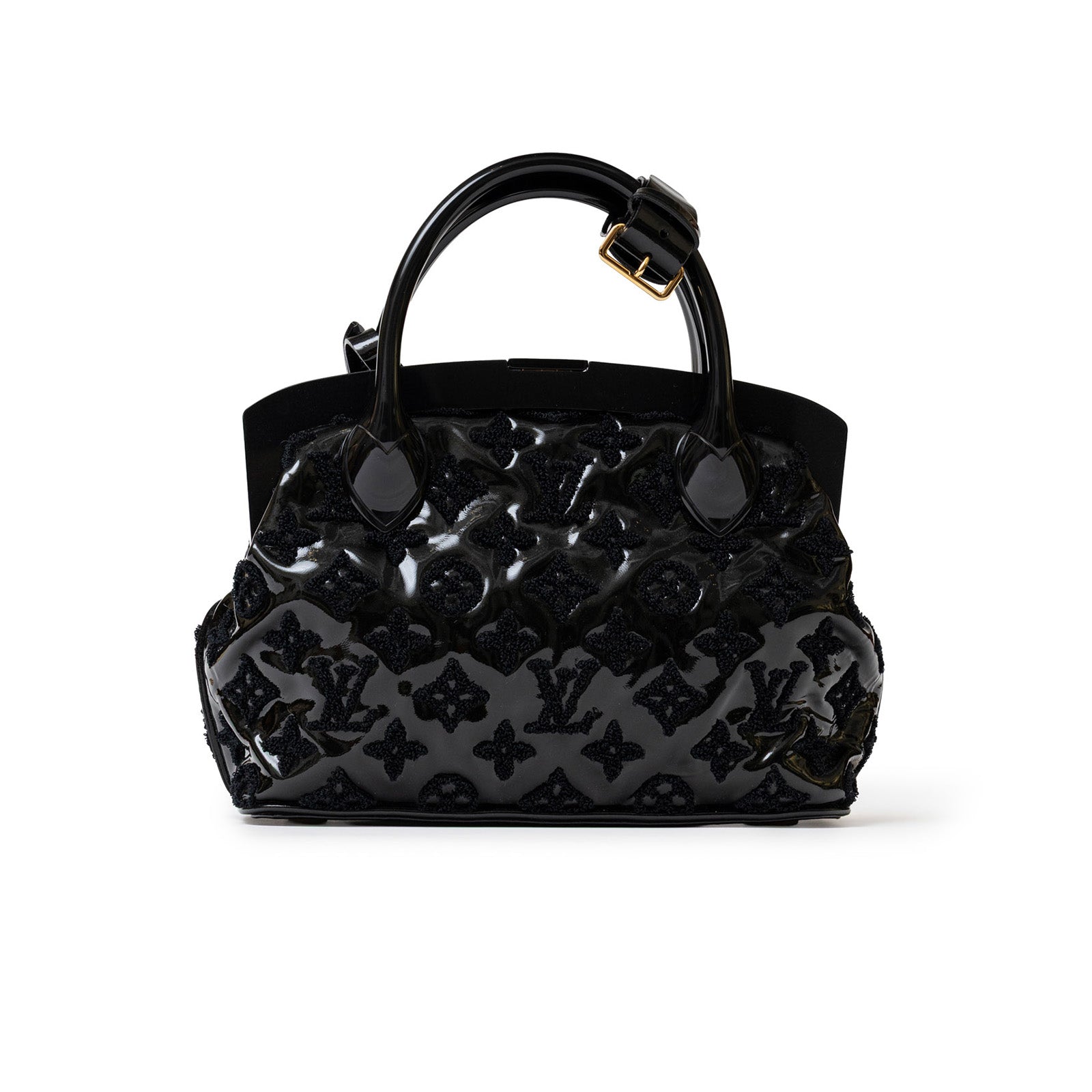 Louis Vuitton Fascination Lockit BB Black Patent Lambskin Gold Hardware - Back