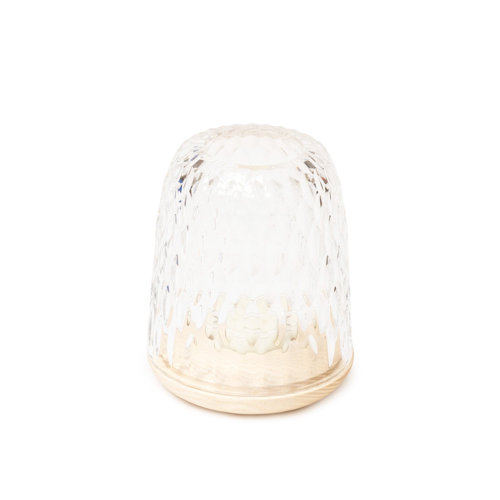 Saint Louis Crystal Folia Crystal & Clear Wood Small Photophore Candle
