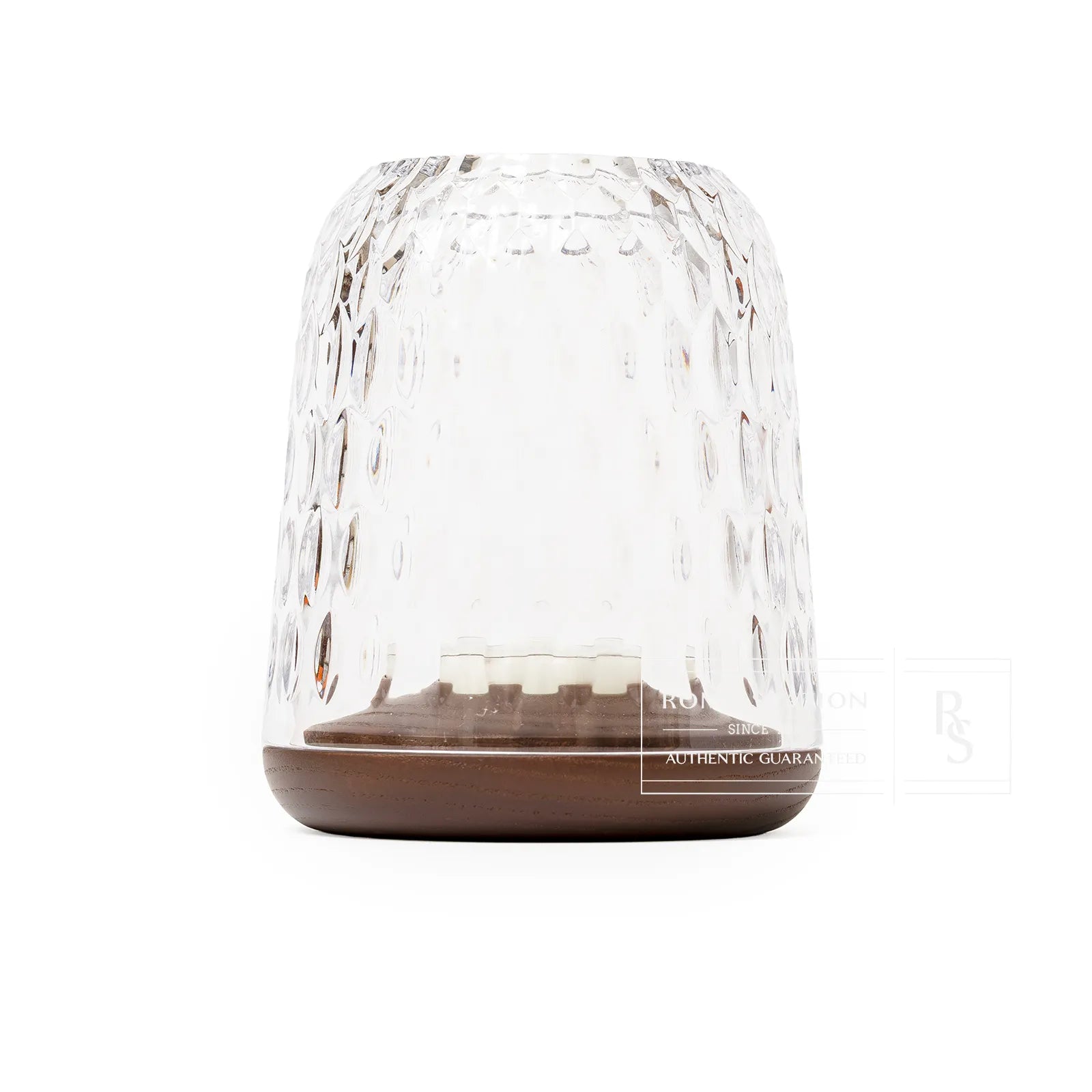 Saint Louis Crystal Folia Crystal & Dark Wood Small Photophore Candle