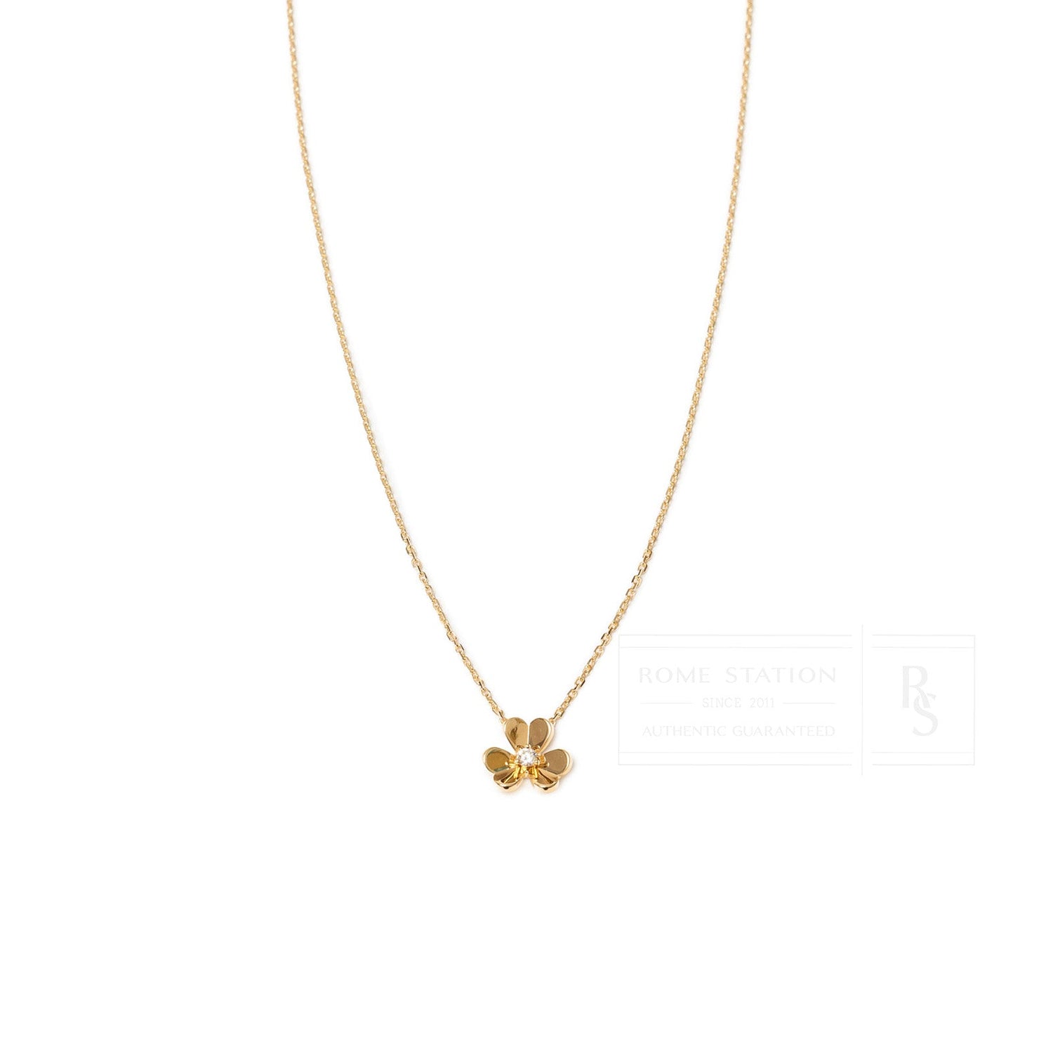 Van Cleef & Arpels Mini Model Frivole Pendant 18K Yellow Gold with Diamond