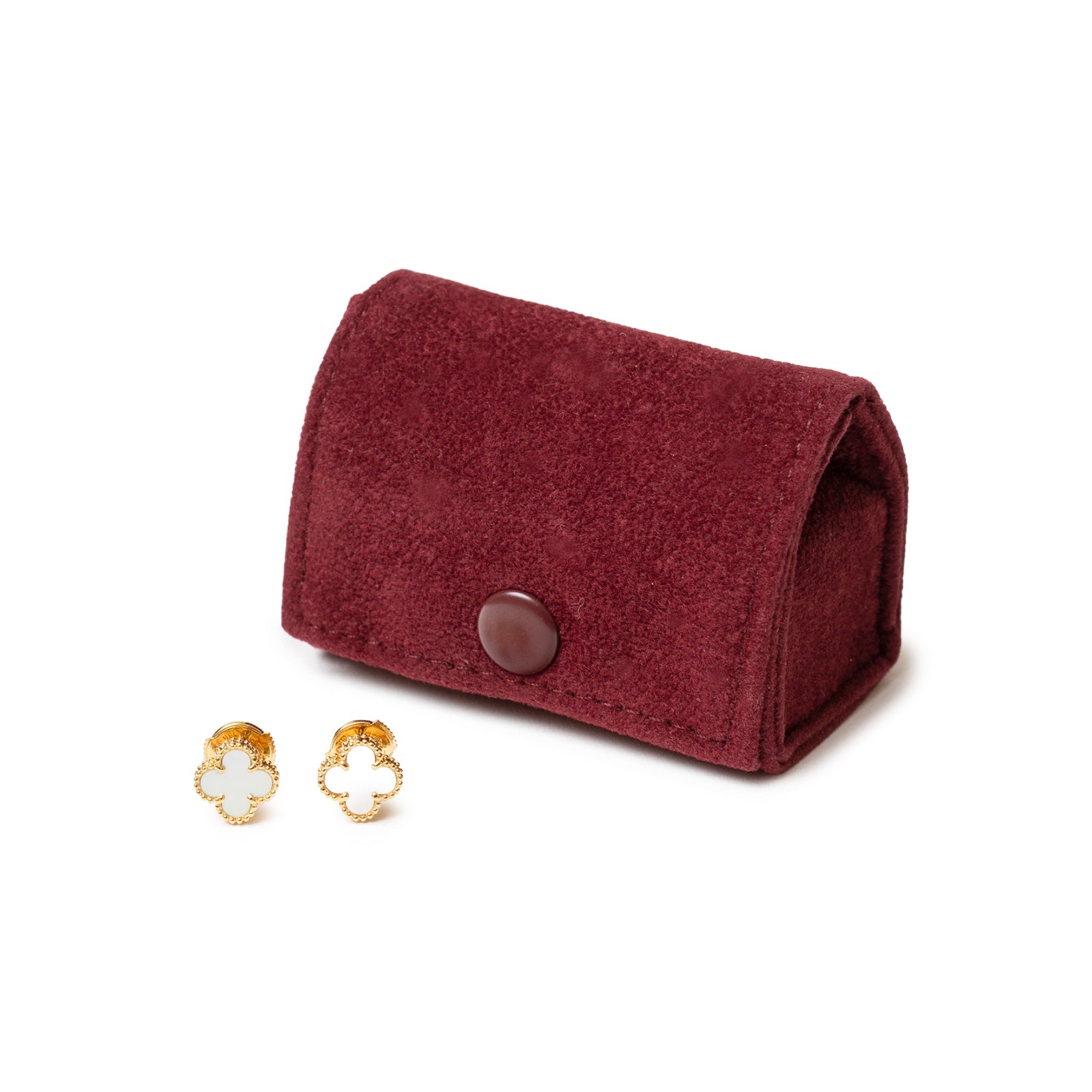 Van Cleef & Arpels Sweet Alhambra Earstuds 18K Yellow Gold Mother-of-pearl with velvet pouch
