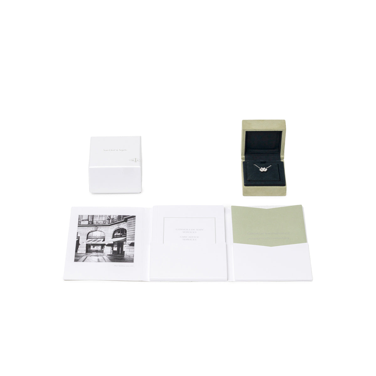 Van Cleef & Arpels Sweet Frivole Pendant Mini Model Diamond 18K White Gold with box and certificate full set