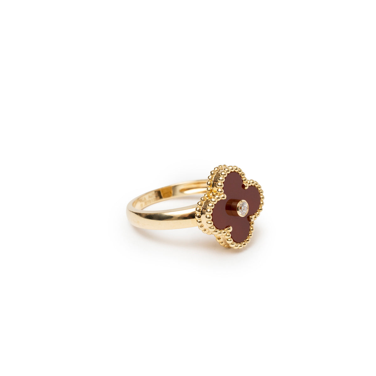 Van Cleef & Arpels Vintage Alhambra Carnelian Diamond Ring | Rome ...