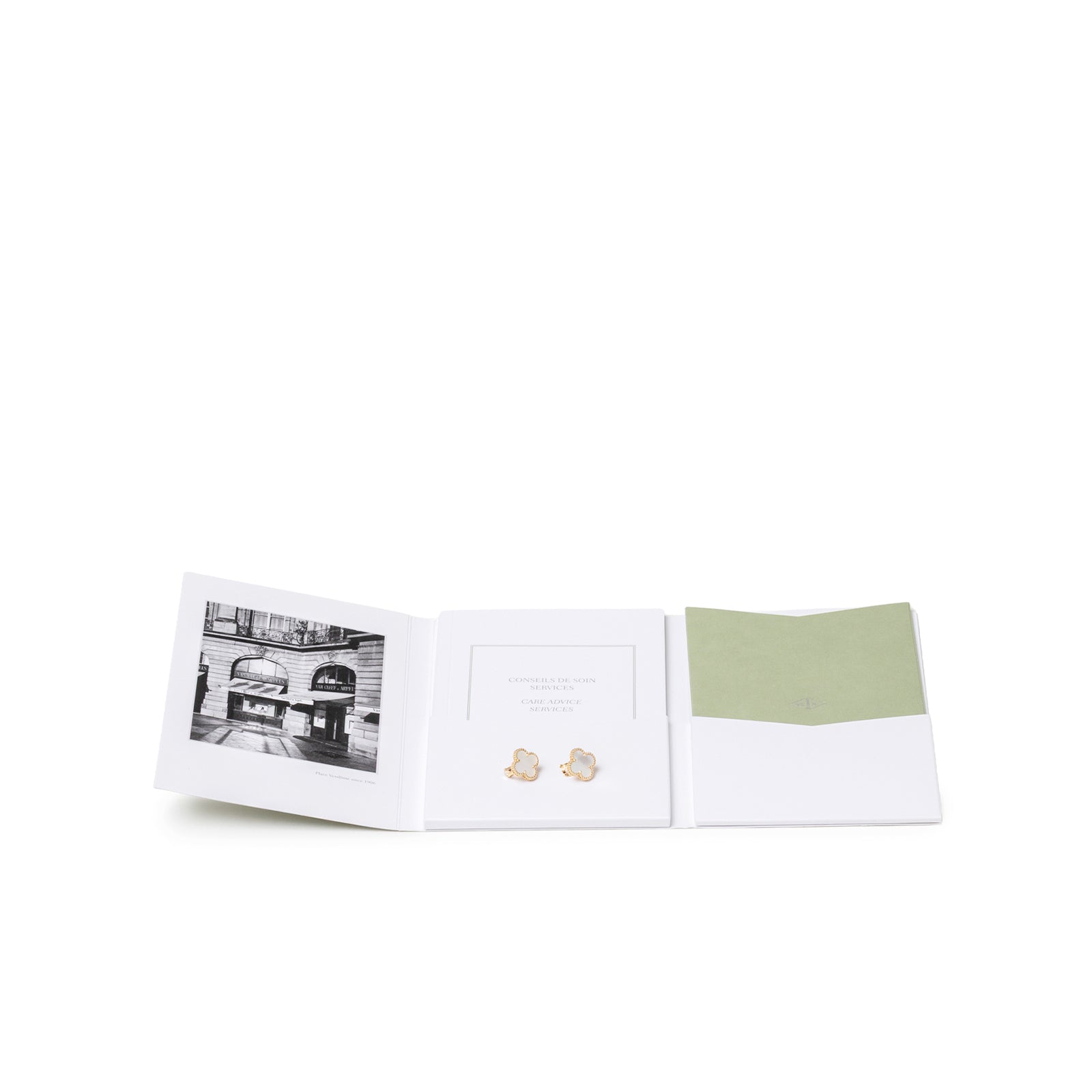 Van Cleef & Arpels Vintage Alhambra Earrings 18K Yellow Gold White Mother-of-pearl with certificate